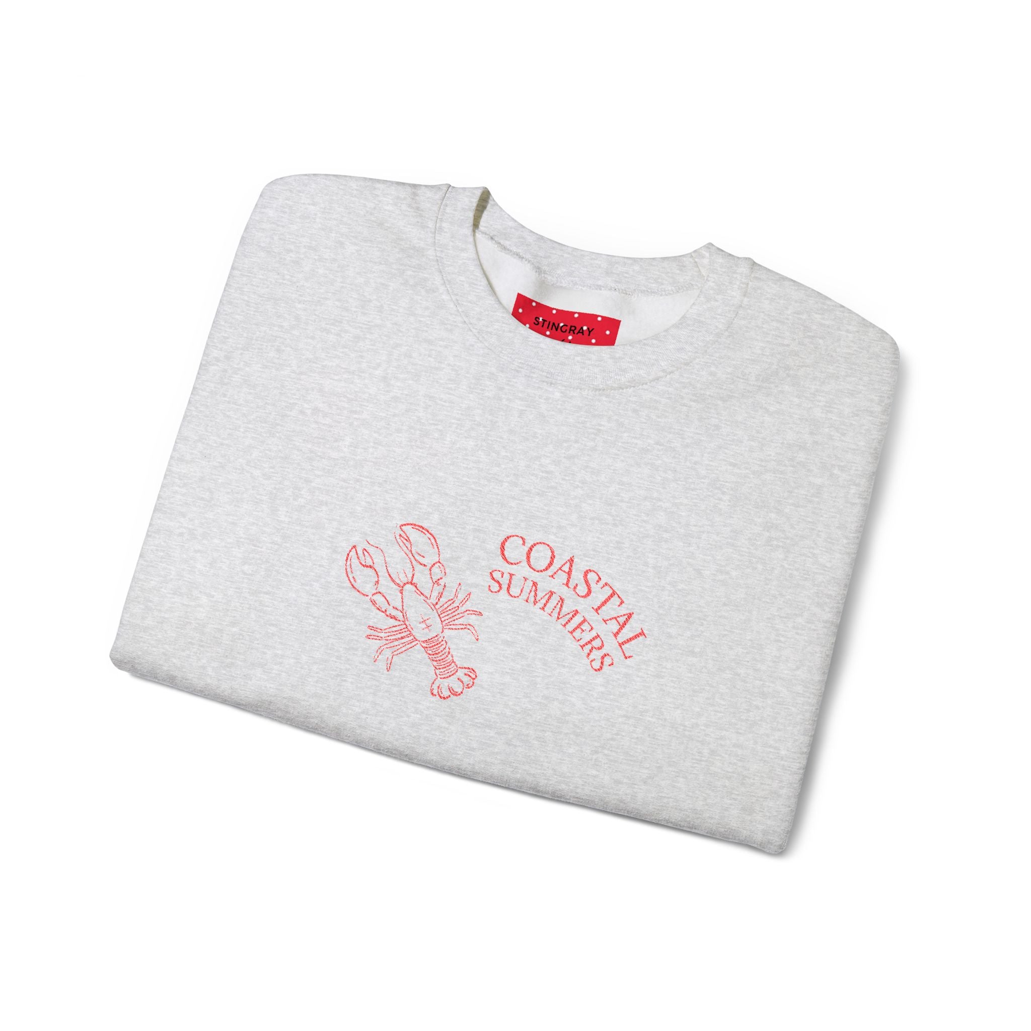 Summer Lobster Embroidered Crewneck Sweatshirt