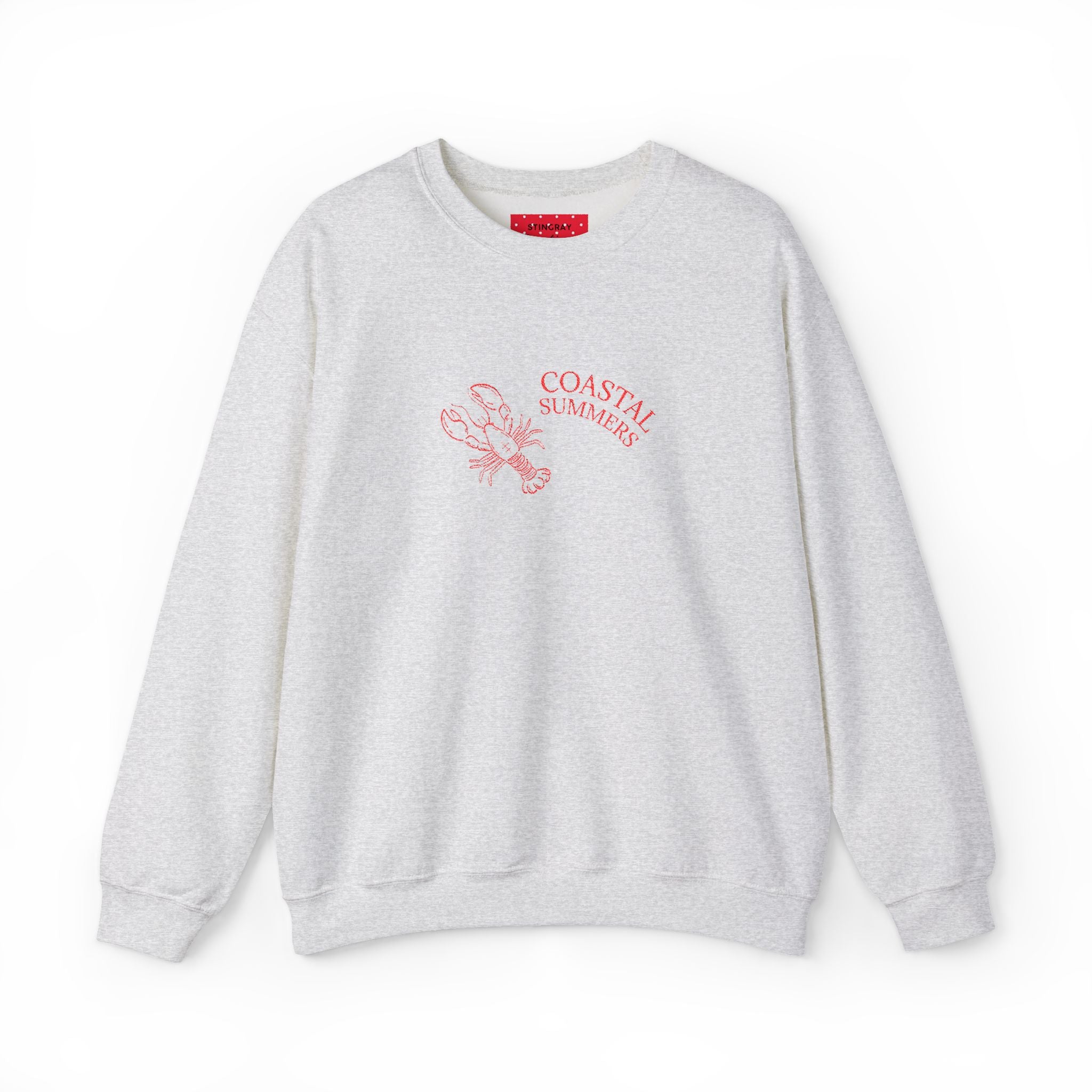 Summer Lobster Embroidered Crewneck Sweatshirt