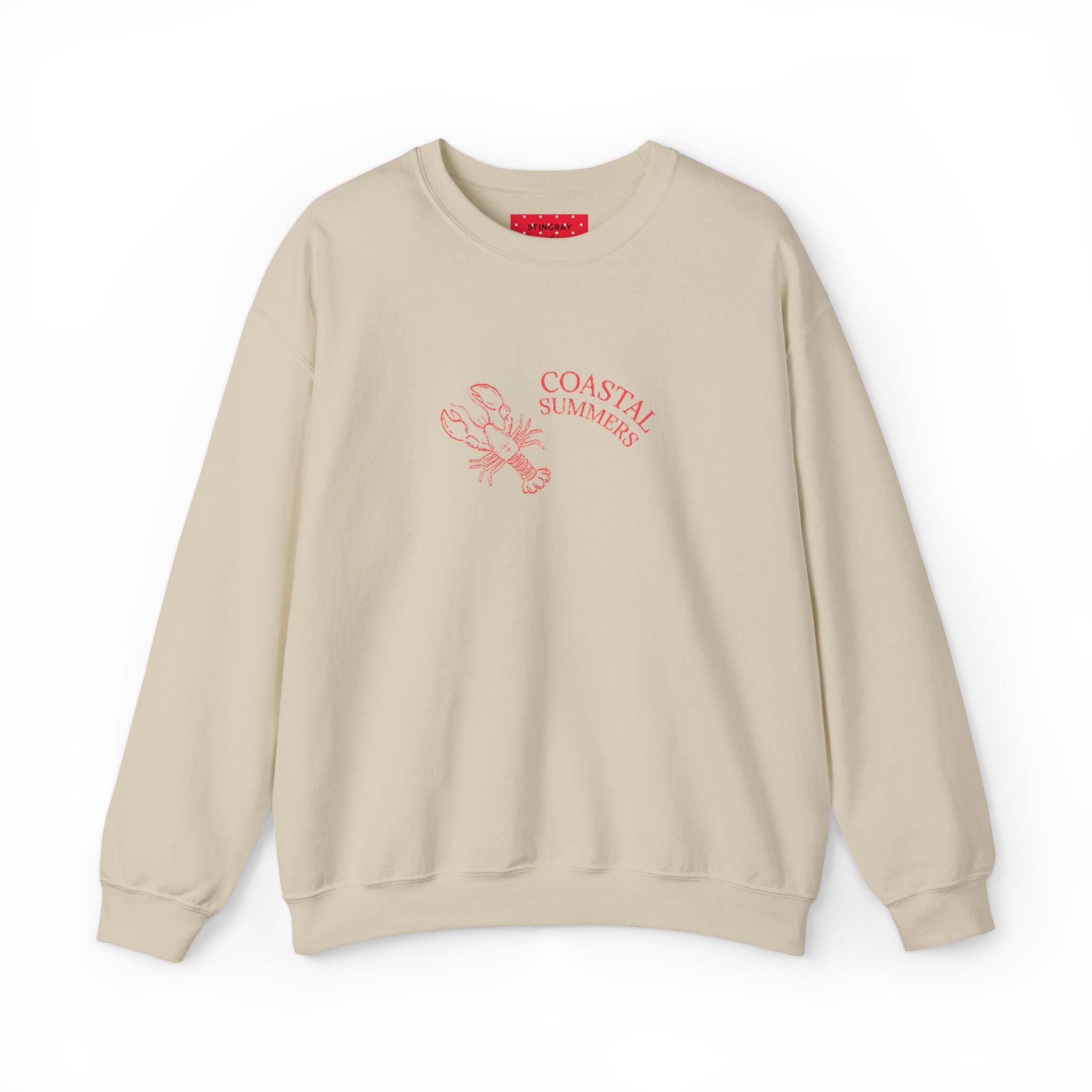 Summer Lobster Embroidered Crewneck Sweatshirt