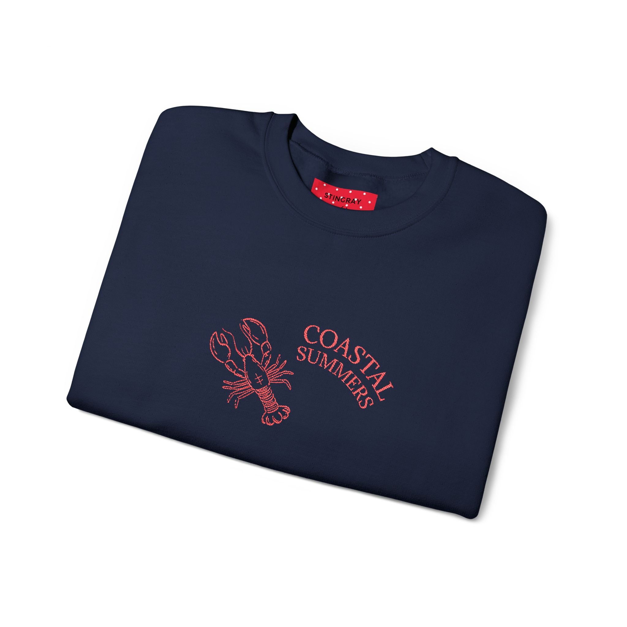 Summer Lobster Embroidered Crewneck Sweatshirt