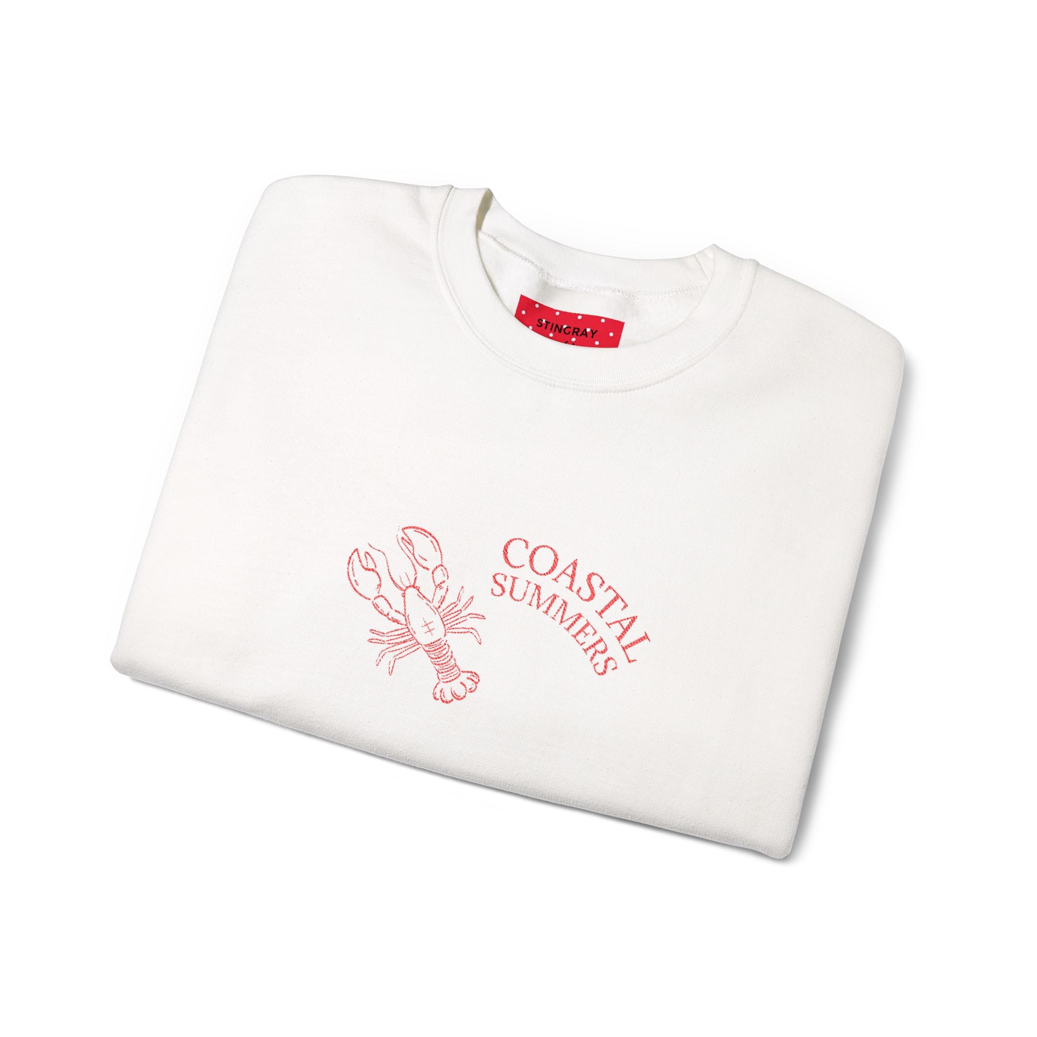 Summer Lobster Embroidered Crewneck Sweatshirt