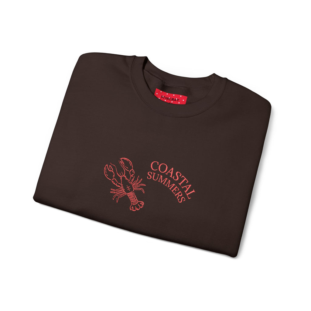 Summer Lobster Embroidered Crewneck Sweatshirt