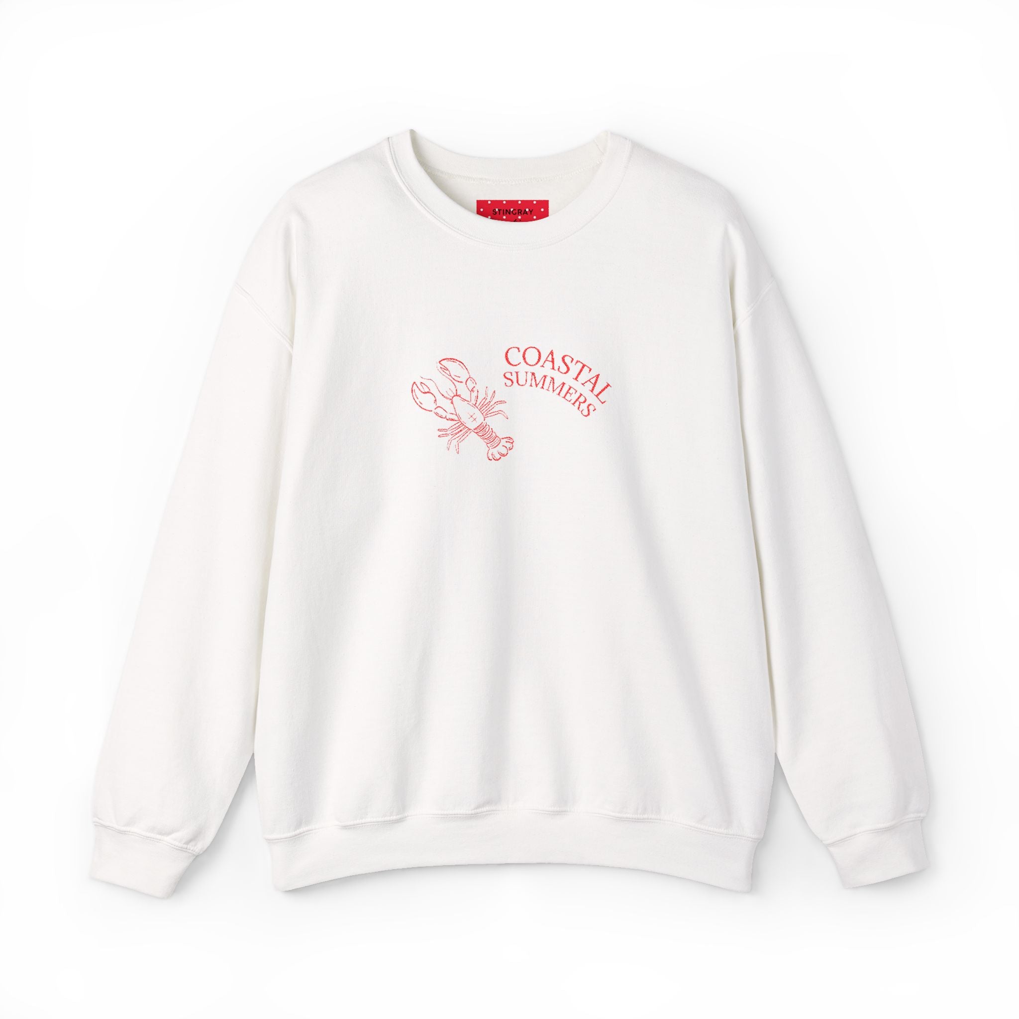 Summer Lobster Embroidered Crewneck Sweatshirt