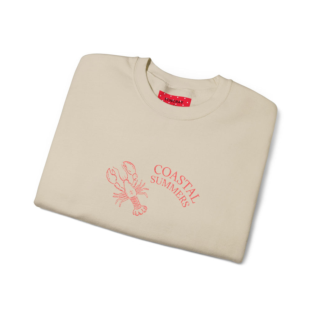 Summer Lobster Embroidered Crewneck Sweatshirt
