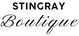 Black text reading 'STINGRAY Boutique' centered on a plain white background, with 'STINGRAY' in a sans-serif uppercase font and 'Boutique' in a cursive script font.